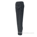 Modèle brodé personnalisé pantalon en jean noir droit
